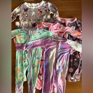 Bundle of 5 Girly Little Sleepies Baby Zip Pajamas